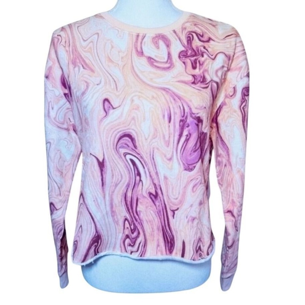 Spiritual Gangster Marble Lizzy Crop Yoga Sweatshirt Women Small NWT